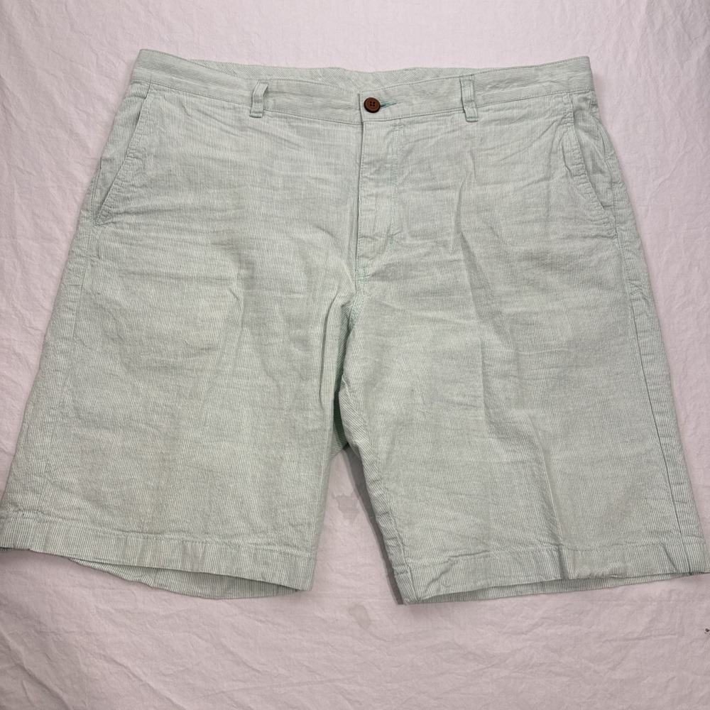 Tommy Bahama Boracay Chino Shorts Mens 38 GREEN  microstripe Casual Vacation